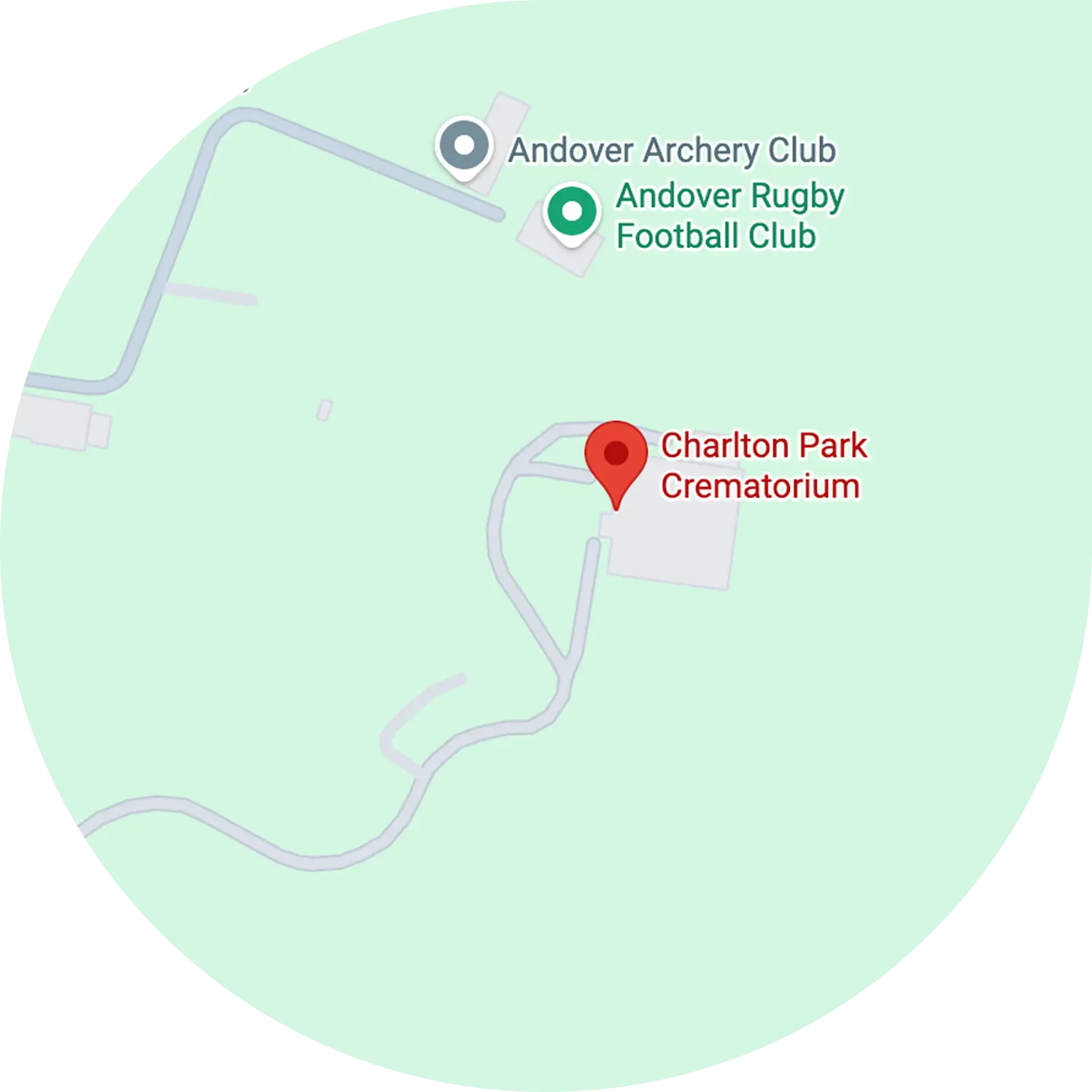 A Google Map showing the location of Charlton Park